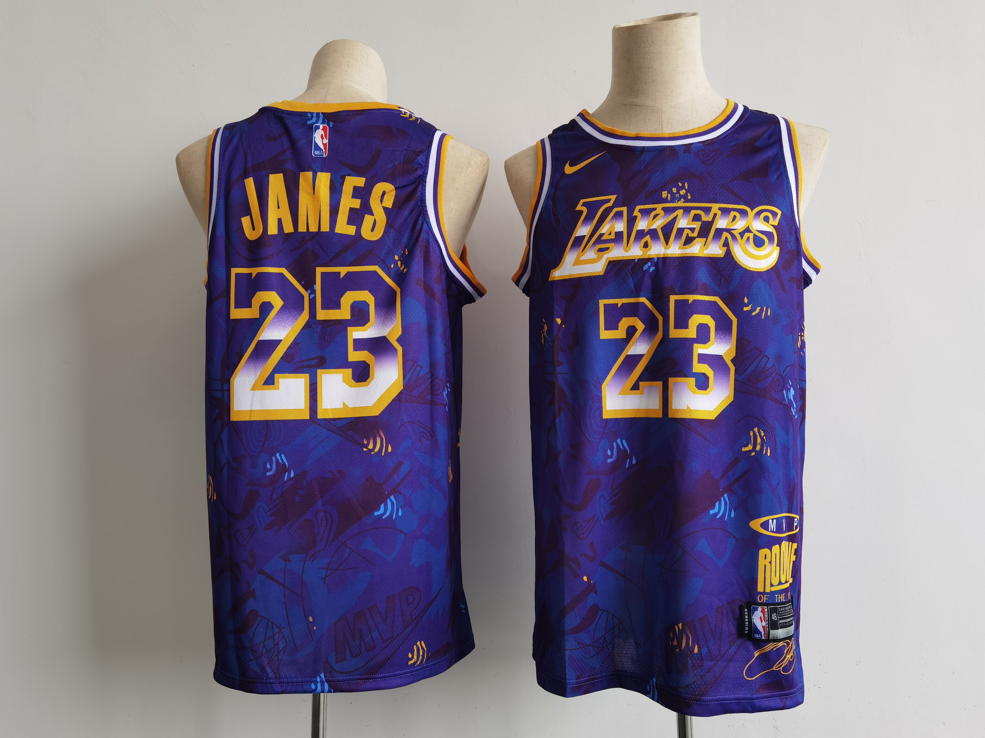 Men Los Angeles Lakers #23 James Purple Nike MVP rookie of the year select series 2021 NBA Jersey->brooklyn nets->NBA Jersey